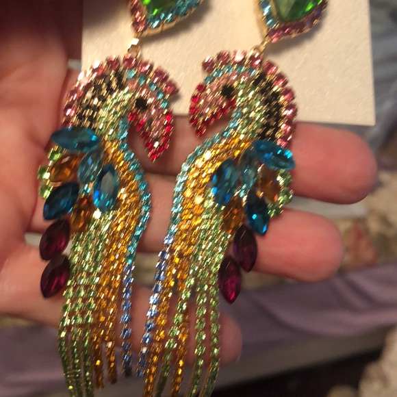 NEW Stunning Crystal Natasha Long Dangling Rhinestone Earrings - Picture 6 of 17